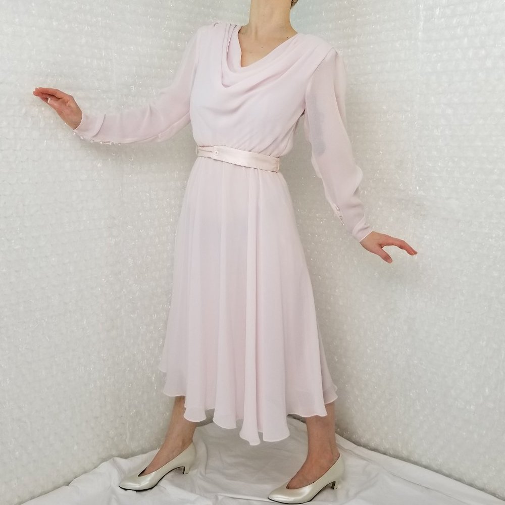 1980s Ursula of Switzerland cowl neck dress